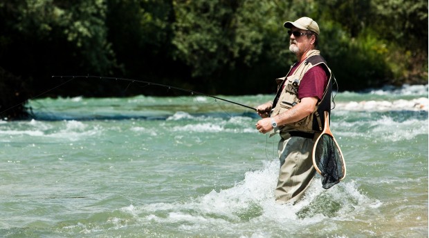 Fisherman in the Sava river