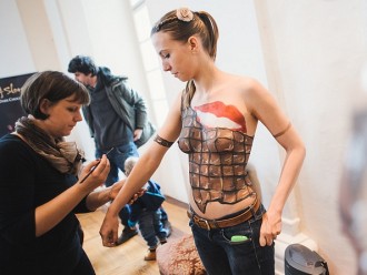 Bodypainting at the Chocolate Festival