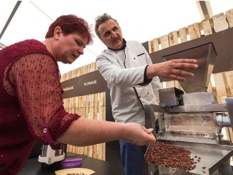 Demonstration of the process of producing chocolate