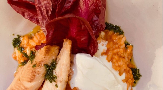 Gostilna Kunstelj: rdeča rižota in prekajena postrv