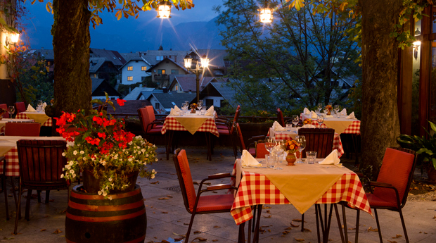 The restaurant terrace