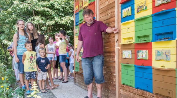 A visit to the centre's apiary