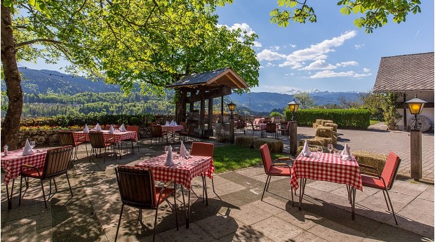 The garden at Kunstelj Inn