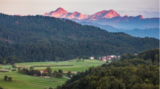 The view of the Julian Alps from Lipnica Castle