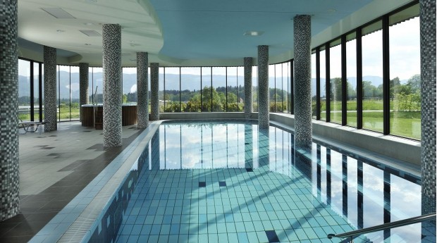 The Lambergh swimming pool with a panoramic view