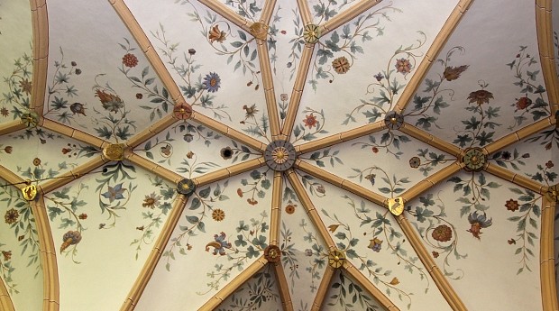 A star-shaped vault in the church