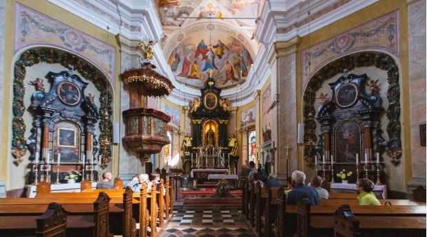 The interior of the church