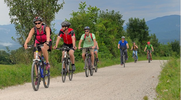 By bike on dirt roads